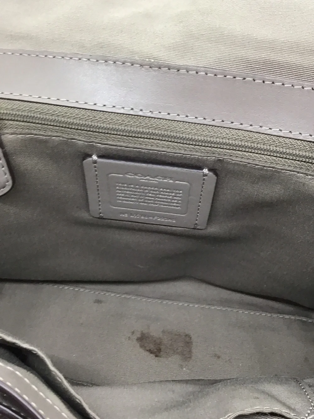 Coach Taupe Shoulder Bag with Gold Hardware